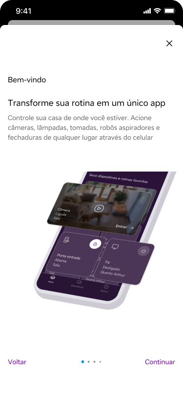 Vivo Casa Inteligente onboarding — Bem-vindo slide