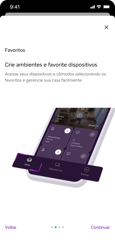 Vivo Casa Inteligente onboarding — Favoritos slide