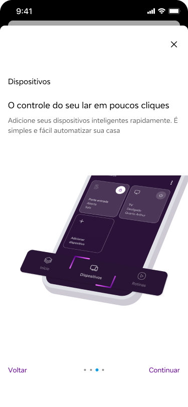 Vivo Casa Inteligente onboarding — Dispositivos slide