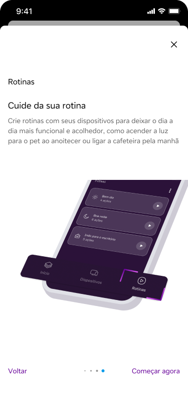Vivo Casa Inteligente onboarding — Rotinas slide