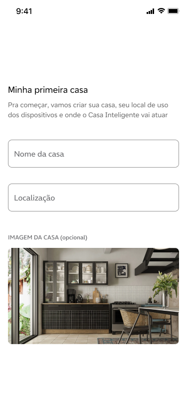 Vivo Casa Inteligente Minha primeira casa setup screen