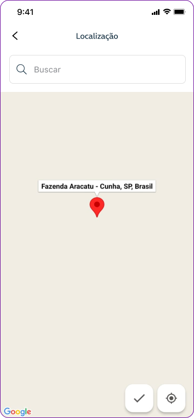 Vivo Casa Inteligente location picker screen