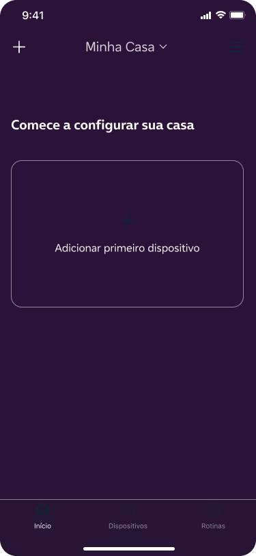 Vivo Casa Inteligente empty-state home screen