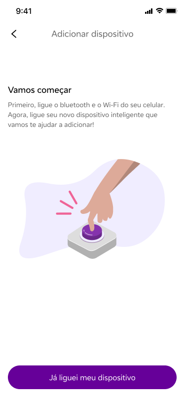 Vivo Casa Inteligente pairing — Vamos começar instructions screen