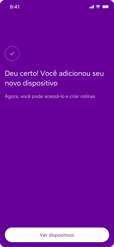 Vivo Casa Inteligente pairing — success confirmation screen