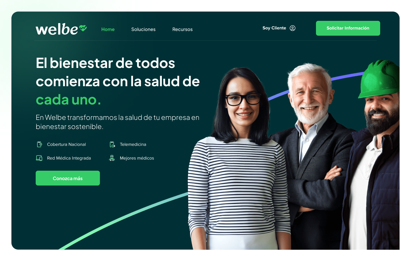 Welbe homepage — El bienestar de todos comienza con la salud de cada uno